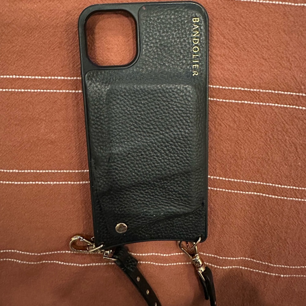 Bandolier Emma pebbled leather phone case